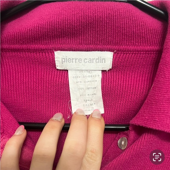 Y2k Magnta/Dark Pink Polo top with Mid-length sleeves - Picture 3 of 3